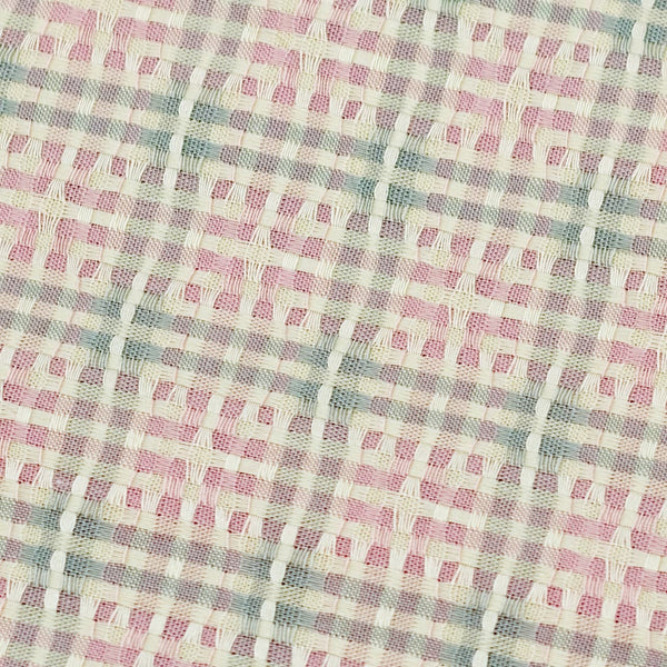 Soktas Giza Cotton Striped Shirting Fabric (Peach and Beige).