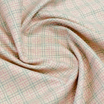 Soktas Giza Cotton Striped Shirting Fabric (Peach and Beige).