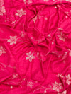 Beautifully Detailed Elegant Unstitched Cotton Suit Set in Hot Pink