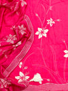 Beautifully Detailed Elegant Unstitched Cotton Suit Set in Hot Pink