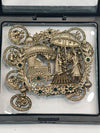 Elegant High-Quality Metal Brooch with Decorative Buttons