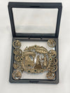 Elegant High-Quality Metal Brooch with Decorative Buttons