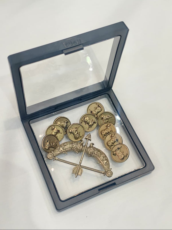 Elegant High-Quality Metal Brooch with Decorative Buttons