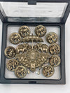 Elegant High-Quality Metal Brooch with Decorative Buttons