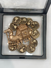 Elegant High-Quality Metal Brooch with Decorative Buttons