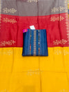 Elegant Pure Bhagalpuri Silk Unstitched Suit In Rich Navy.