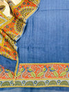 Exquisite Unstitched Suit Set Crafted in Luxurious Pure Maheshwari Silk Fabric (Royal Blue).