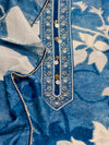 Pure Mahen Mul Mul Cotton Unstitched Suit Set (Indigo).