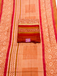 Rich Shades of Rust Orange Pure Maheshwari Silk Unstitched Suit Set