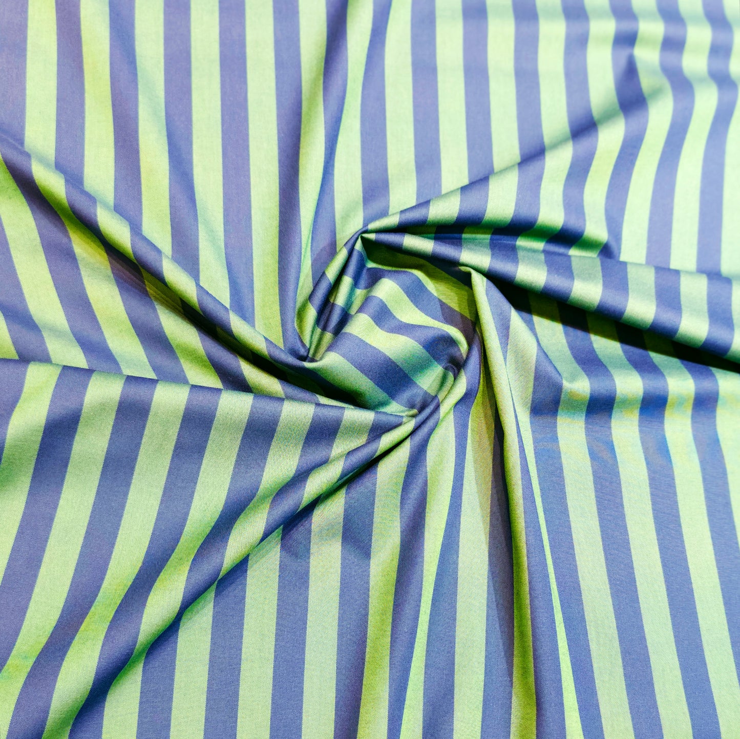 Solino Men's Giza Cotton Unstitched Shirting Fabric(Blue and Green Stripes).