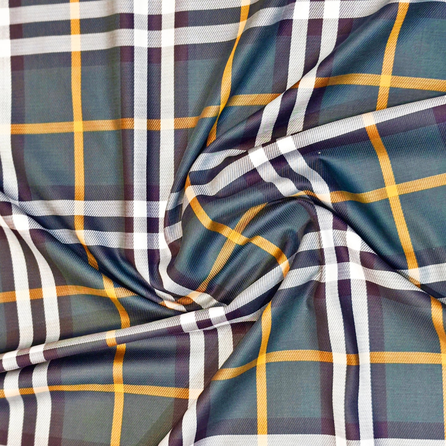 Soktas Men's Egyptian Giza Cotton Unstitched Shirting Fabric Burberry Check(Dark Green).