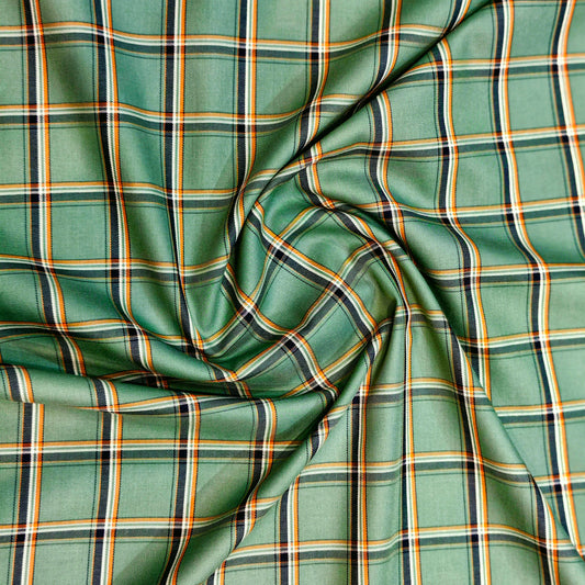 Kriplon Men's Cotton Shirting Fabric(Green)