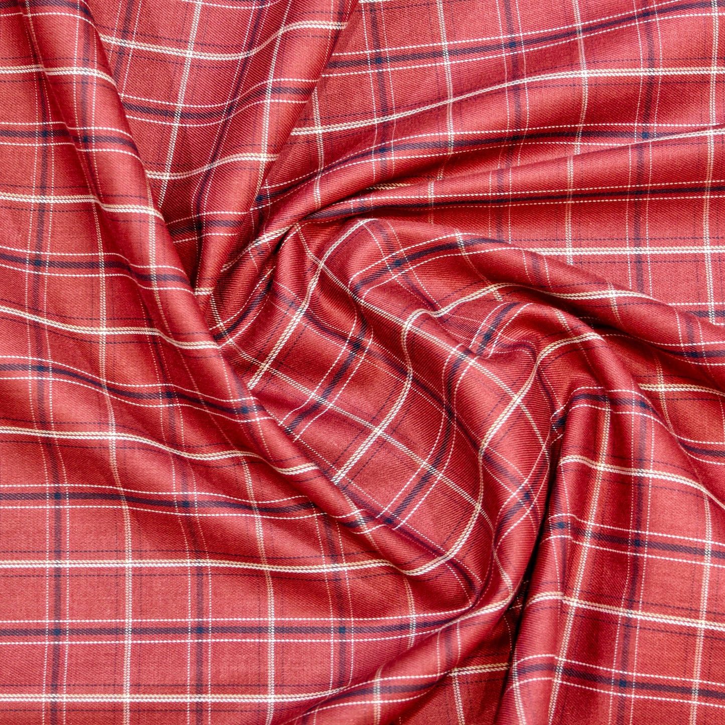 Beekalene Men's Cotton Shirting Fabric(Red Check).