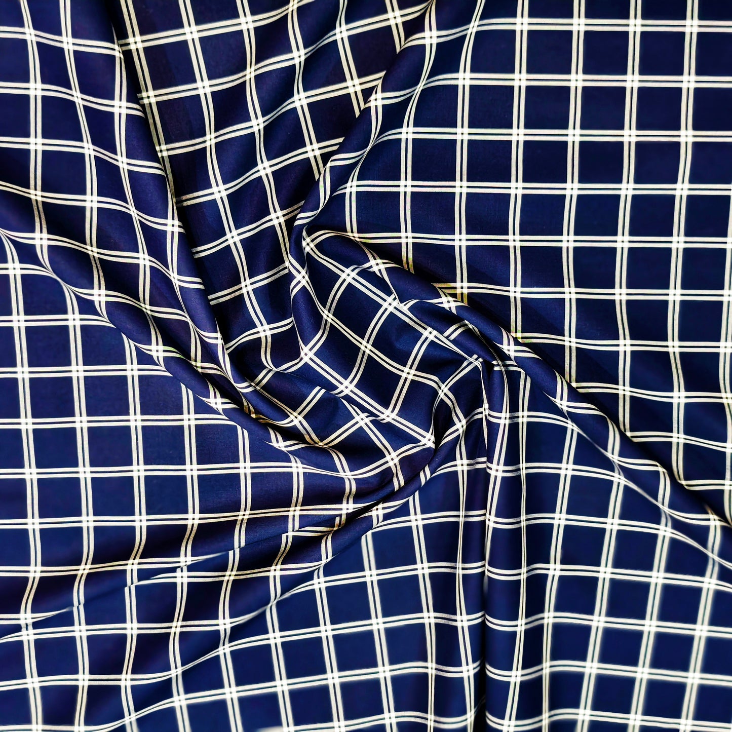 Kriplon Men's Cotton Stretchable Shirting Fabric(Navy).