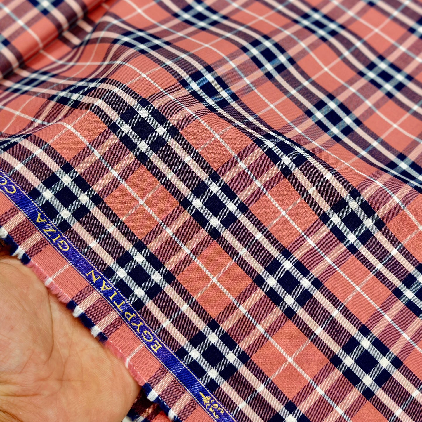 Kriplon Men's Giza Cotton Shirting Fabric(Burberry Check).