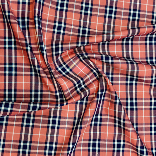 Kriplon Men's Giza Cotton Shirting Fabric(Burberry Check).