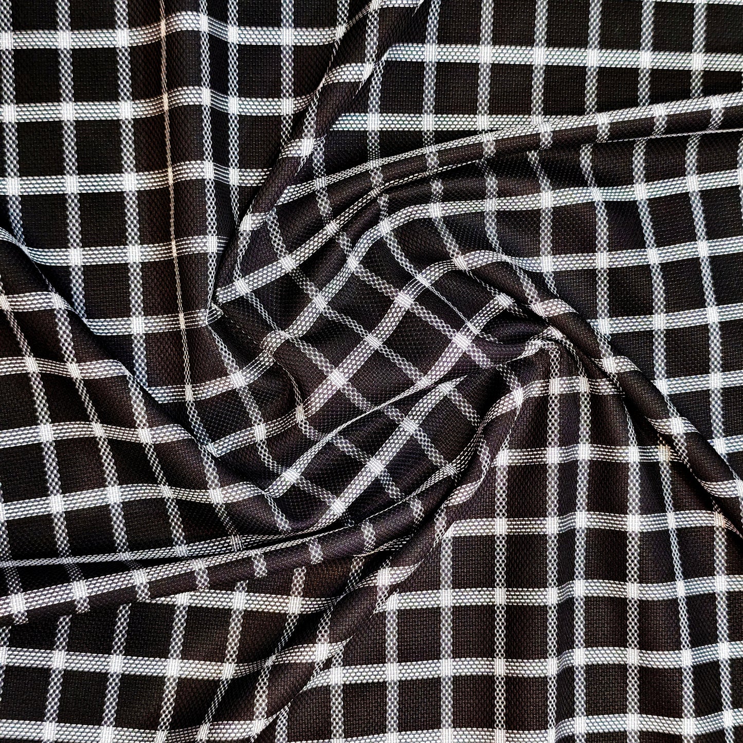 Ferriccio Deitlo Men's Black Giza Cotton Shirting Fabric(Check).