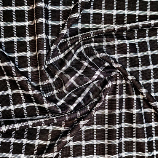 Ferriccio Deitlo Men's Black Giza Cotton Shirting Fabric(Check).