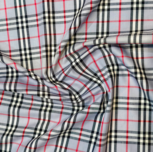Kriplon Men's Giza Cotton Unstitched Shirting Fabric(Burberry Check).