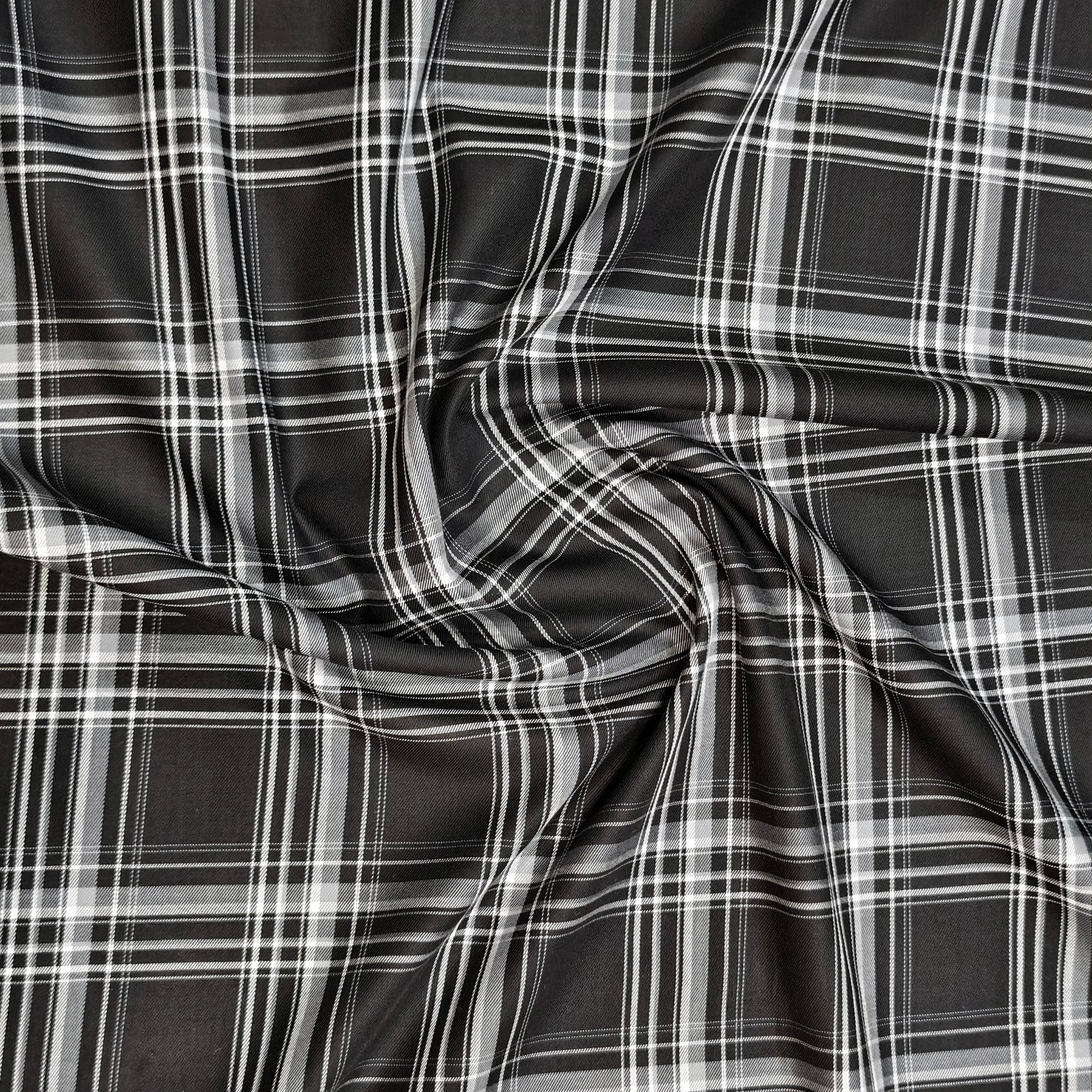 Soktas (Aditya Birla group) Men;s Giza Cotton Check Shirting Fabric(Black).