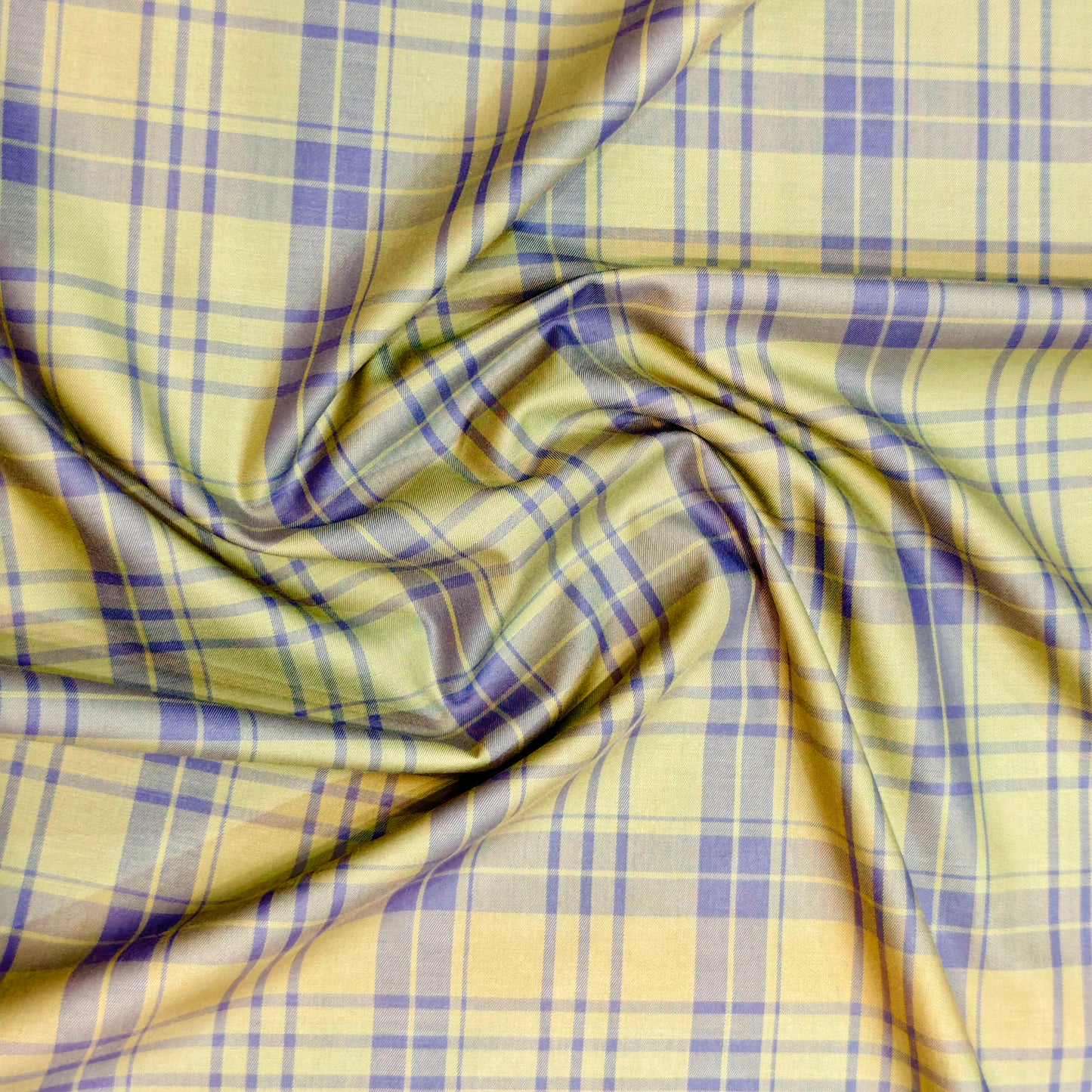 Soktas Men's Giza Cotton Check Shirting Fabric(Olive).