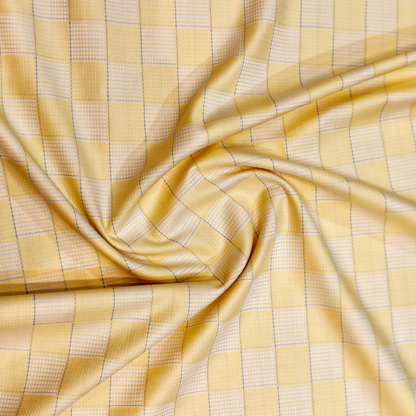 Soktas (Aditya Birla group) Men's Giza Cotton Check Shirting Fabric(Lemon).