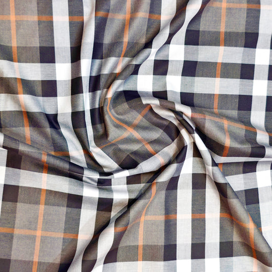 Soktas Men's Giza Cotton Shirting Fabric(Burberry Check).