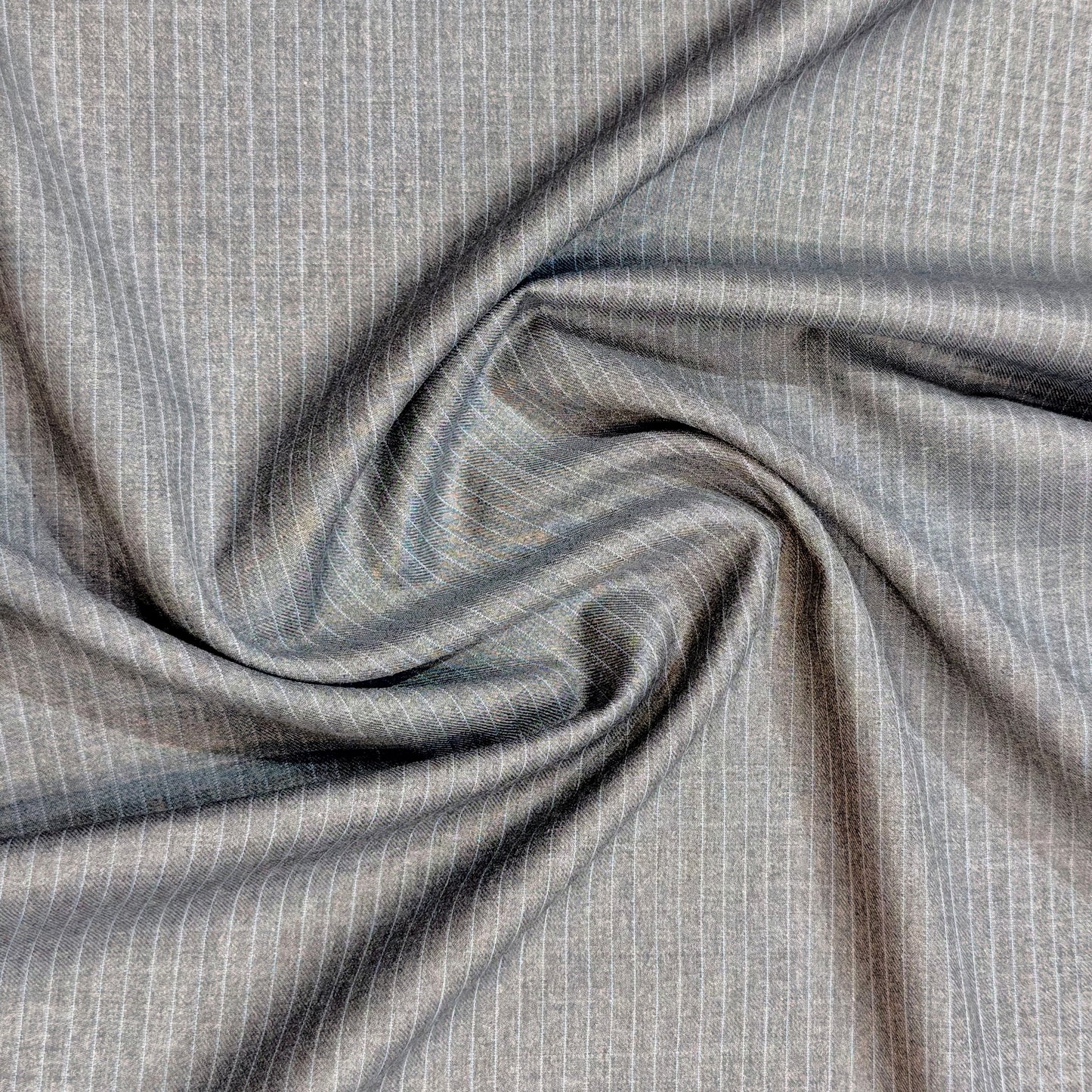 Simone Federico & Figli Men’s Terry Rayon Striped Unstitched Suiting Fabric (Worsted Grey)