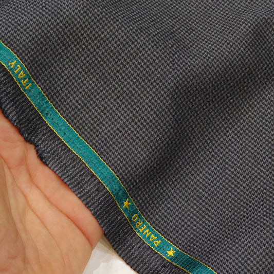 Panero Italy Men’s Terry Rayon Checked Unstitched Suiting Fabric (Steel Grey)