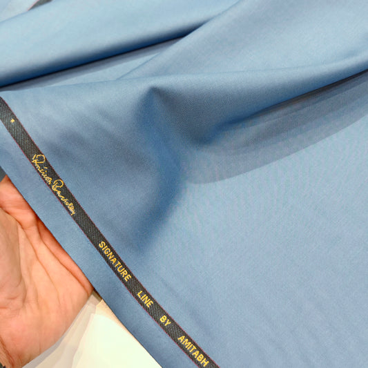 Grado Men’s Terry Rayon Unstitched Suiting Fabric (Powder Blue)