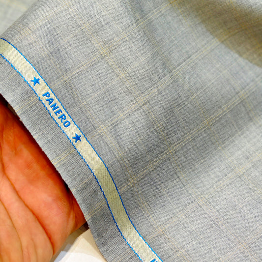Panero Italy Men’s Terry Rayon Checked Unstitched Suiting Fabric (Grey)
