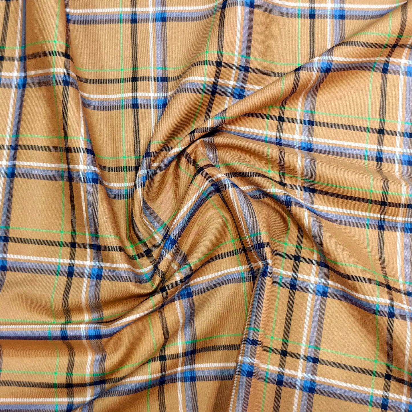 Arvind Cotton Checks Shirting Fabric (Brown)