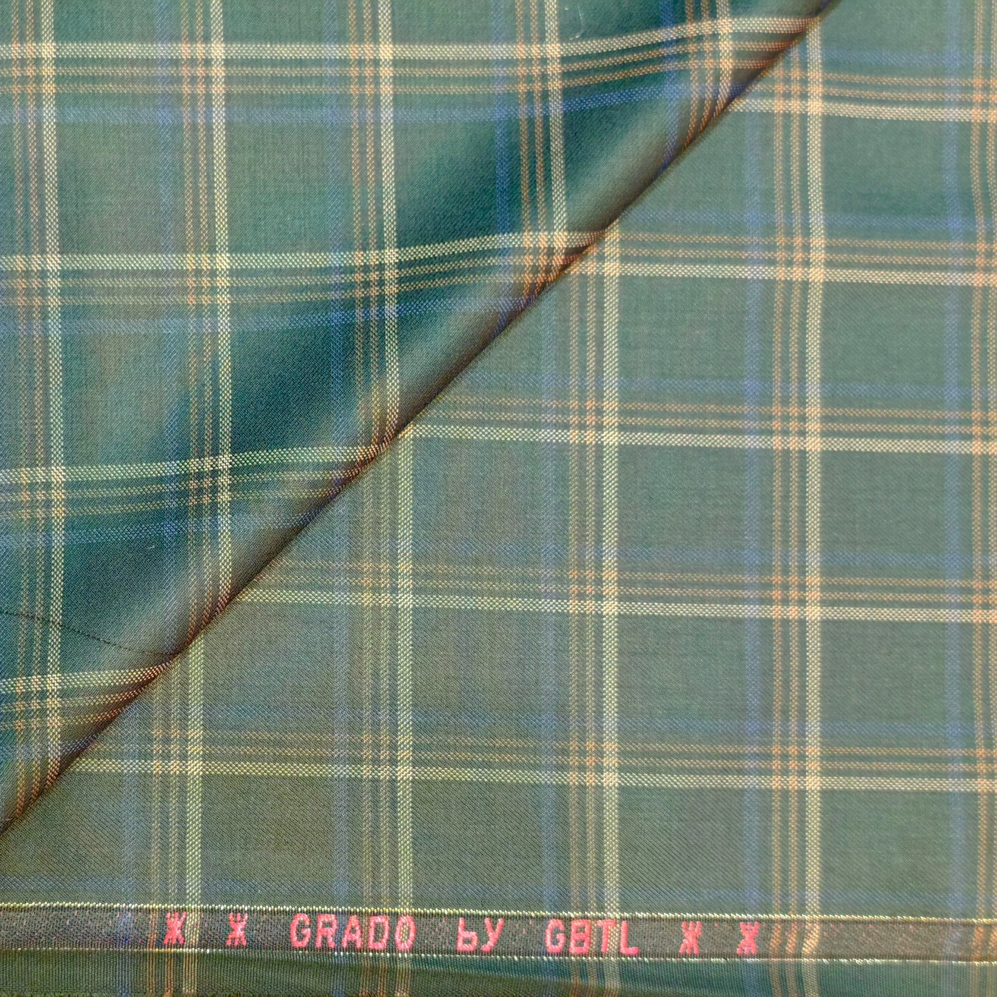 Canetti Men’s Terry Rayon Checked Unstitched Suiting Fabric (Dark Green)