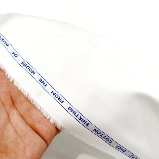 Burgyone Giza Cotton Solids Unstitched Shirt or Kurta Pajama Fabric (White)