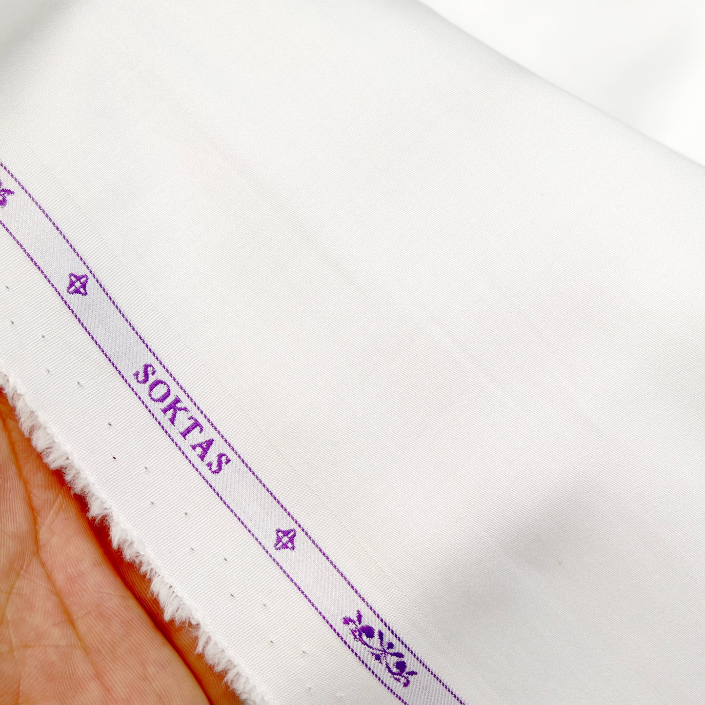 Soktas 70's Counts Giza Cotton Solids Unstitched Shirt or Kurta Pajama Fabric (White)