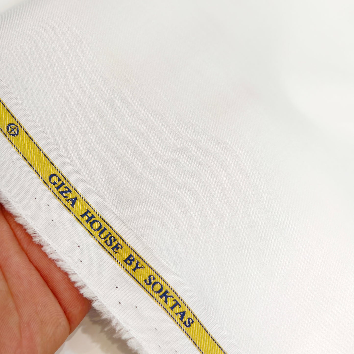 Soktas 120/2's Counts Giza Cotton Solids Unstitched Shirt or Kurta Pajama Fabric (White)