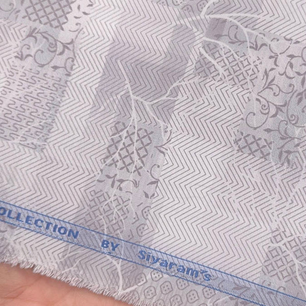 Siyaram Mens Poly Cotton Digital Printed Shirt Fabric Colour(Elephant Brown)