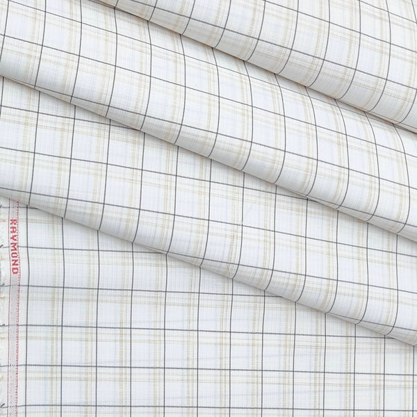 Shirt Fabric Raymond Blended Broad Check Colour Snow White