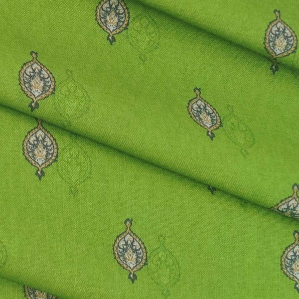 Shirt Fabric ManTire Polyester Viscose Digital Printed Color Kelly Green