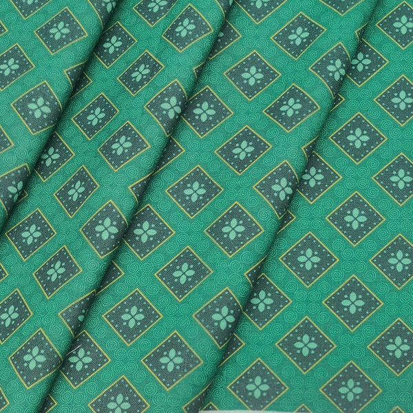 Shirt Fabric ManTire Polyester Viscose Digital Printed Color Bottle Green