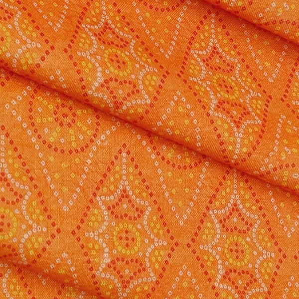 Shirt Fabric ManTire Polyester Viscose Digital Printed Color Vibrant Orange