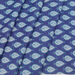 Shirt Fabric ManTire Polyester Viscose Digital Printed Color Royal Blue N White