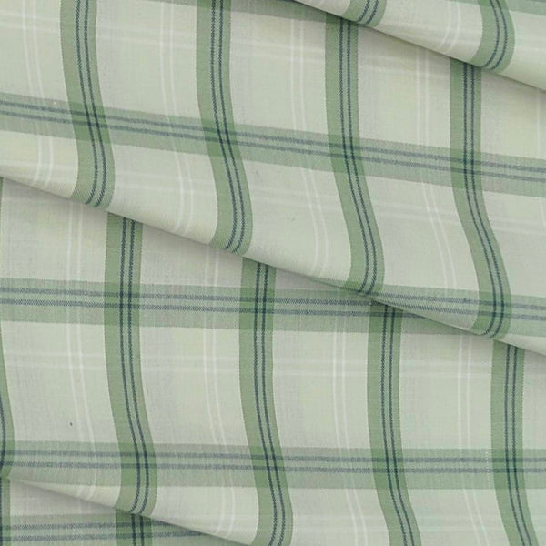 Shirt Fabric Arvind Cotton Blended Check Colour Swamp Green