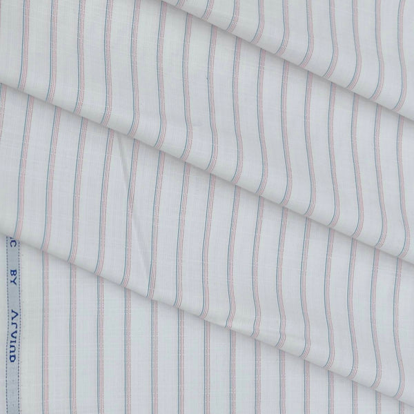 Shirt Fabric Arvind Cotton Blended Formal Lining Colour Blush Pink N White