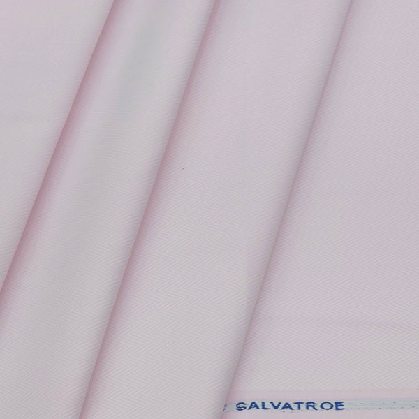 Shirt Fabric ManTire Poly Cotton Wrinkle Free Zig Zag Colour Blush Pink