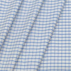 Shirt Fabric ManTire Poly Cotton Wrinkle Free Formal Small Check Colour White N Light Blue