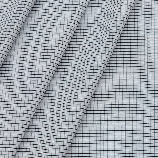 Shirt Fabric ManTire Poly Cotton Wrinkle Free Formal Small Check Colour Black N White