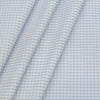 Shirt Fabric ManTire Poly Cotton Wrinkle Free Formal Small Check Colour Light Blue