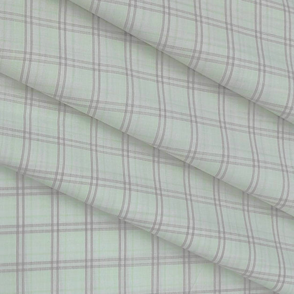 Shirt Fabric Arvind Cotton Blended Check Colour Gin Green N White