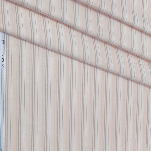 Shirt Fabric Arvind Cotton Blended Broad Lining Colour Peach